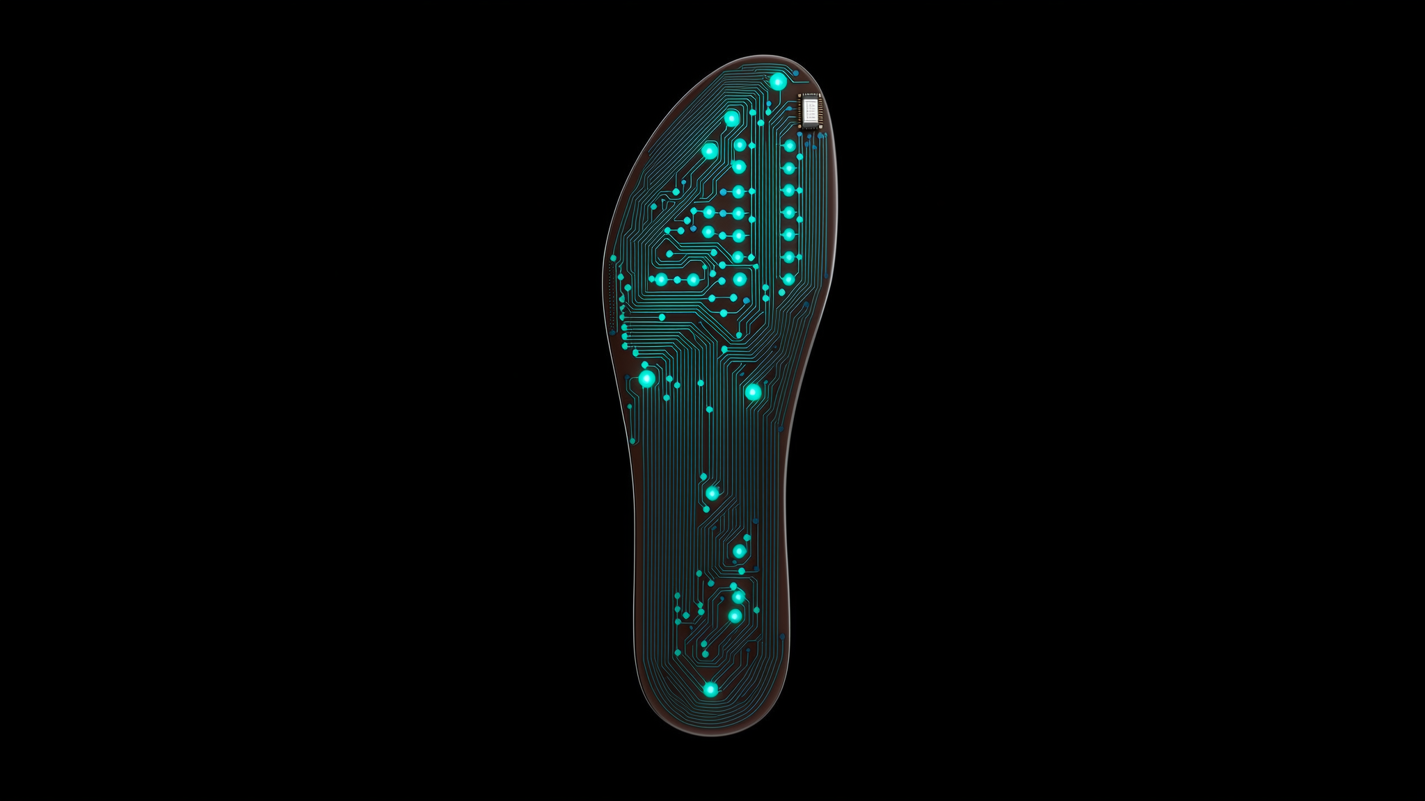 Solerise Smart Insole. 32 Sensoren, Edge-AI
