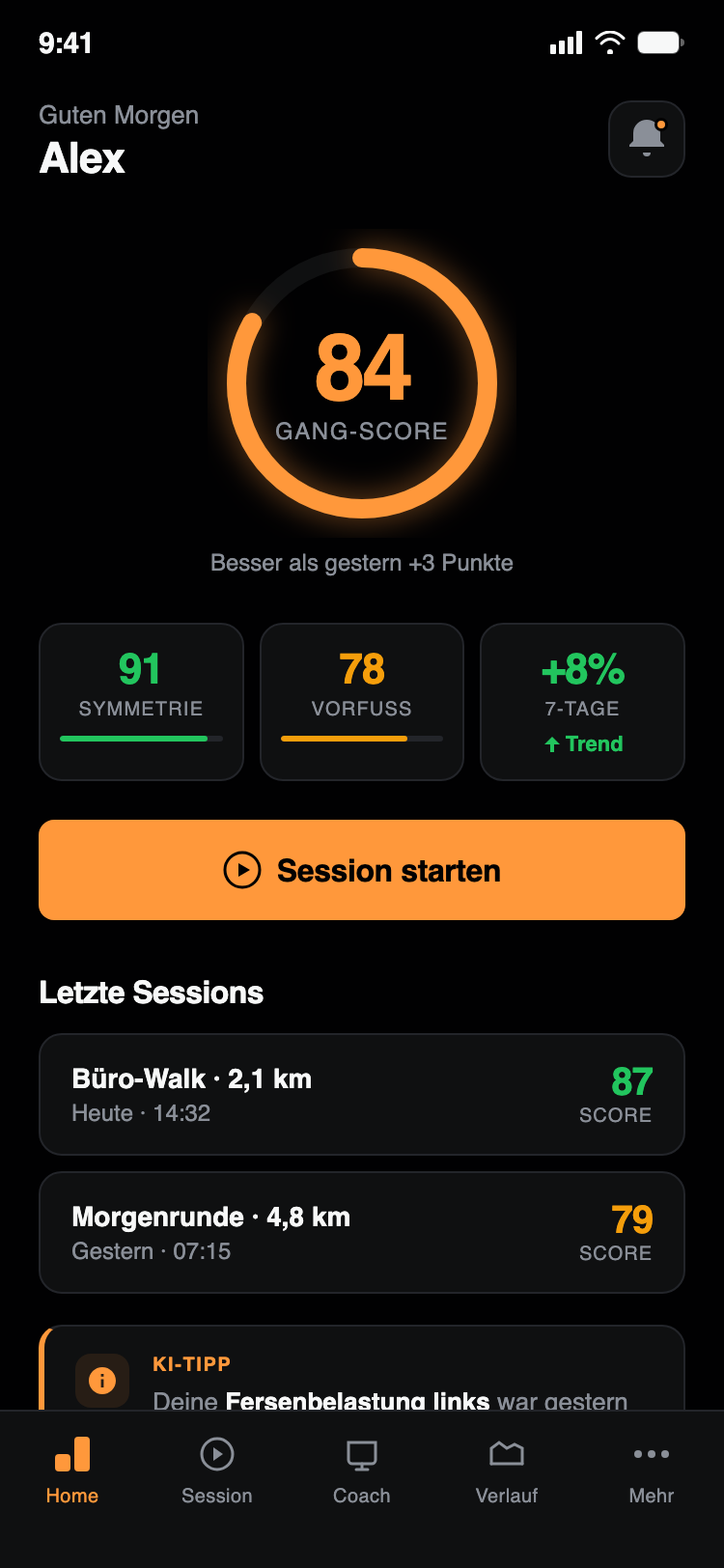 Solerise App: Home Dashboard